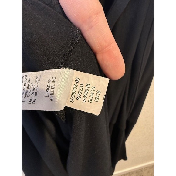 Athleta Black Asymmetrical Hem Wrap Beach Coverup Tank Dress Sz XL 2167 - Picture 6 of 11